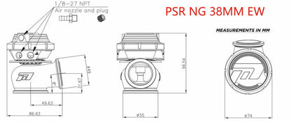 PSR NEW GENERATION WASTEGATE 38mm Dual V Band External Wastegate
